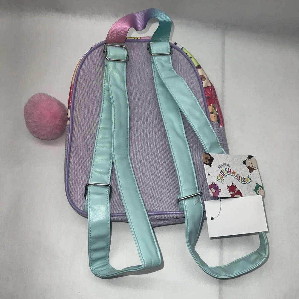 Squishmallow Mini Back Pack SQUISH #1 Pink pom pom keychain